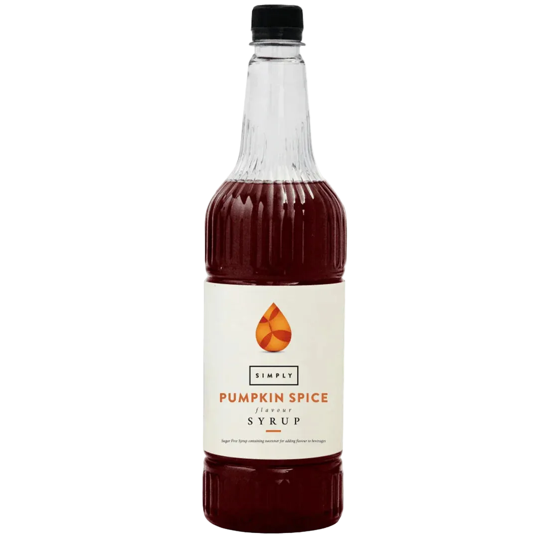 1 Litre bottle of Simply Spiced Pumpkin Syrup for seasonal coffee and spiced treats