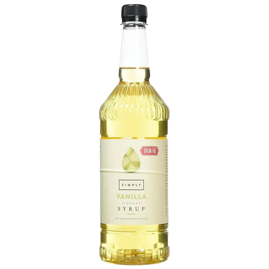 1 Litre bottle of Simply Vanilla Sugar Free Syrup for coffee and low-calorie beverages