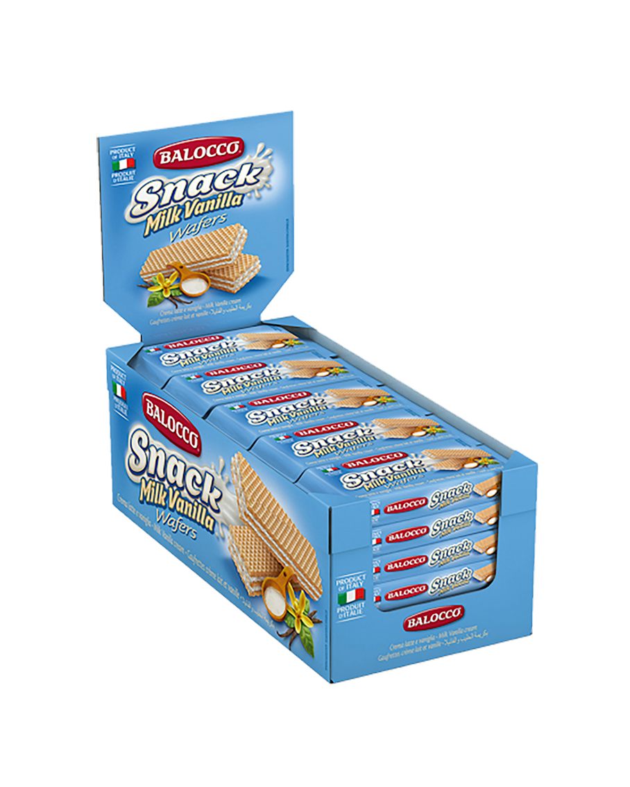 Balocco Wafers Milk and Vanilla 30 x 45g