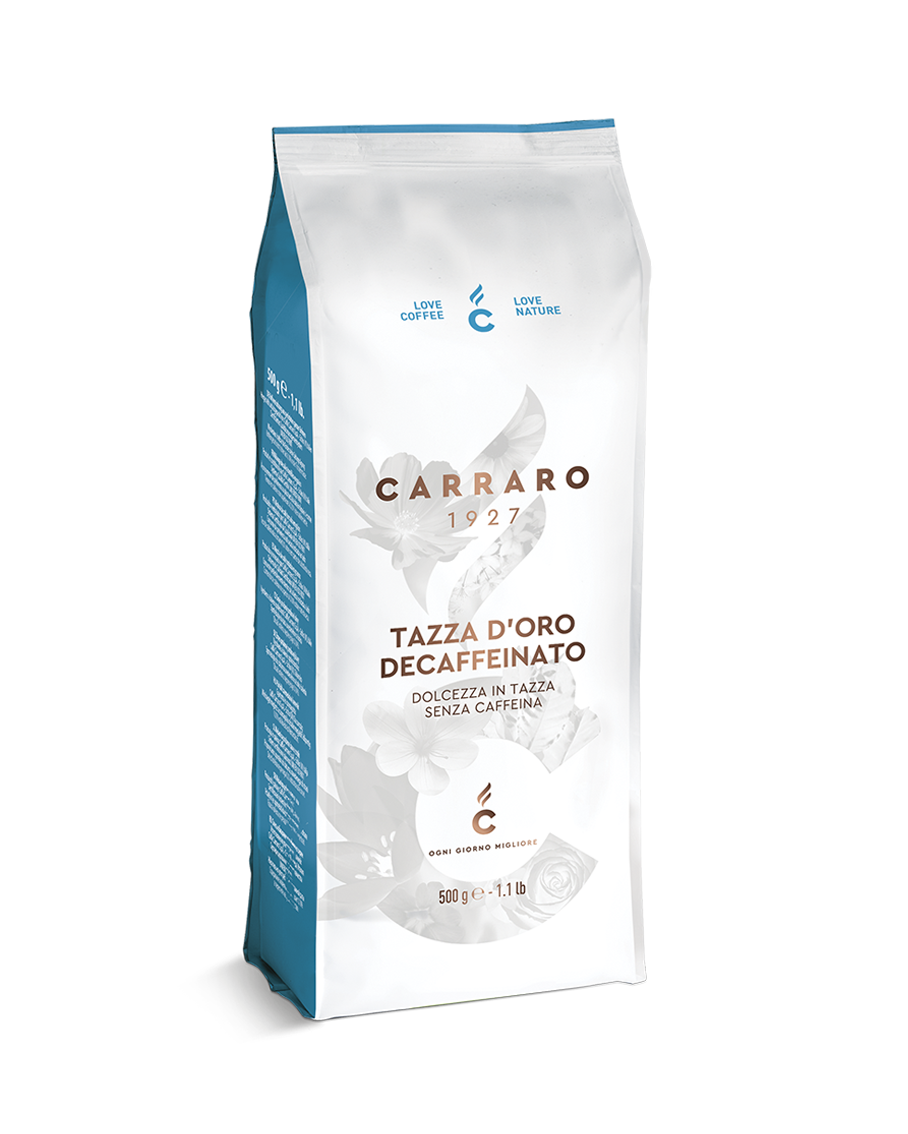 Carraro Tazza d'Oro Decaf Italian Coffee Beans 500g