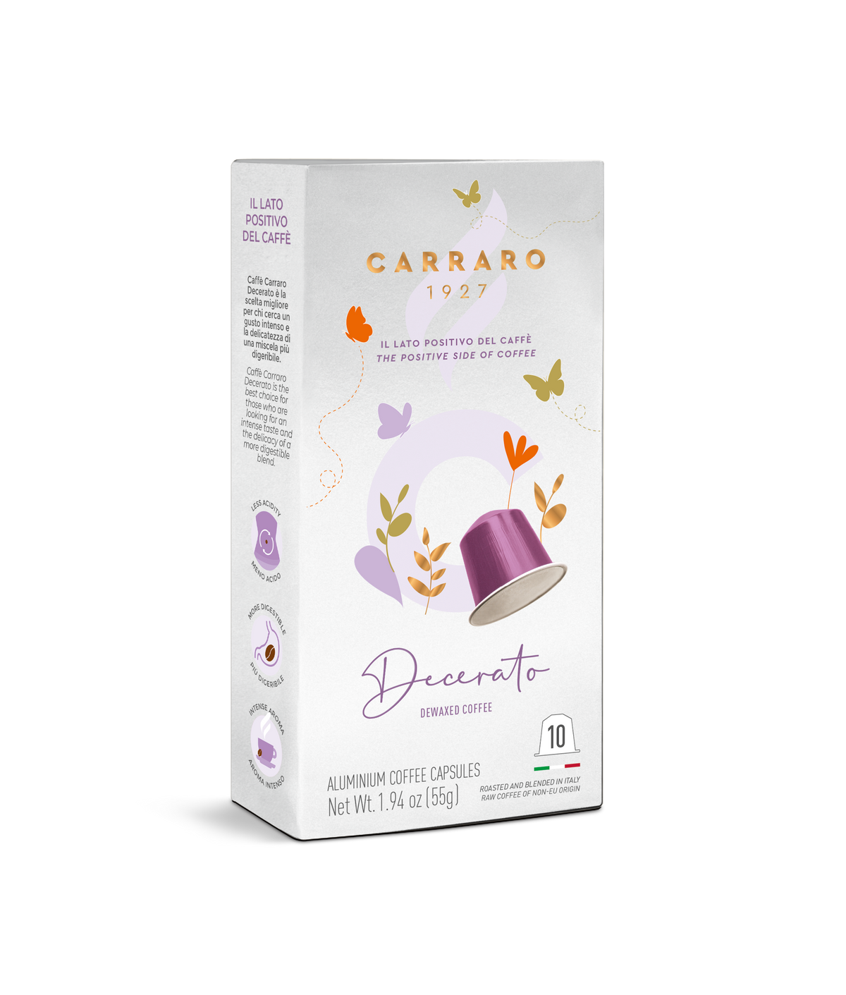 Carraro Decerato Dewaxed Low-Acidity Nespresso® Compatible Capsules