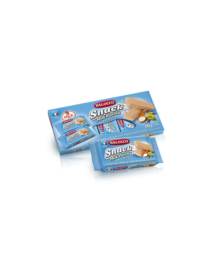 Balocco Wafers Milk and Vanilla 30 x 45g